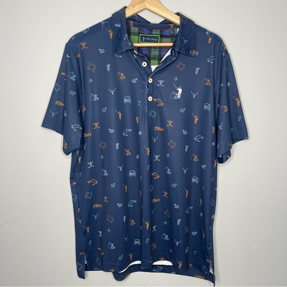 Men’s William golf Murray Tito’s vodka golf‎ polo shirt size medium